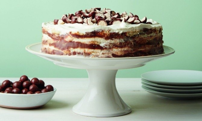 Black and White Malted Icebox Cake