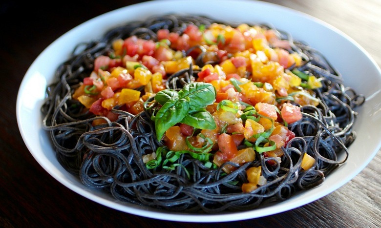 Black Bean Spaghetti With Heirloom Tomatoes