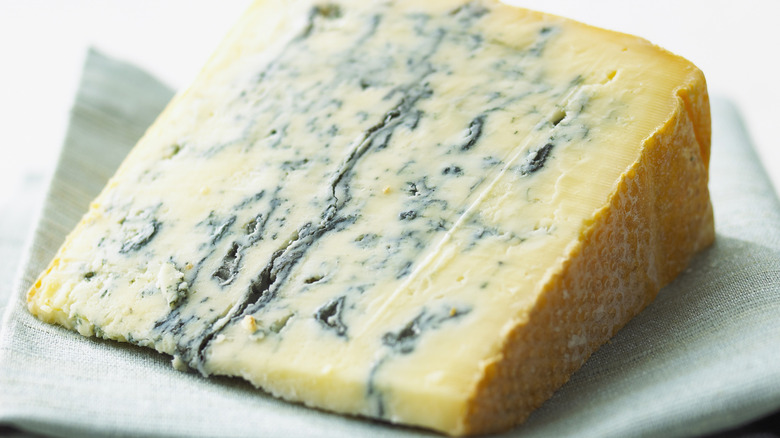 Wedge of blue cheese