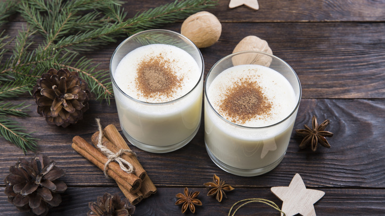 Glasses of eggnog