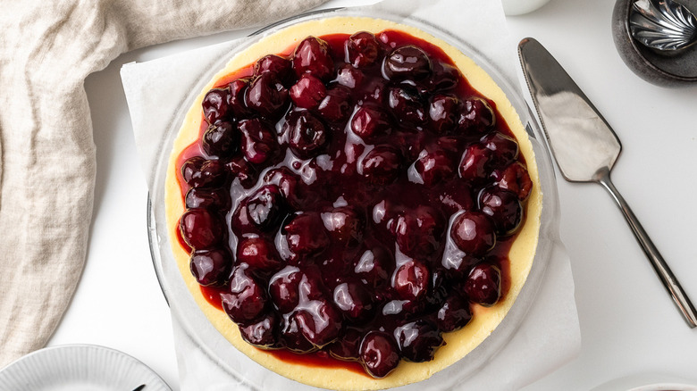 cheesecake with cherry topping