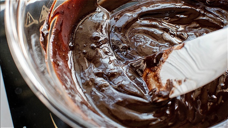 Melting chocolate in bowl