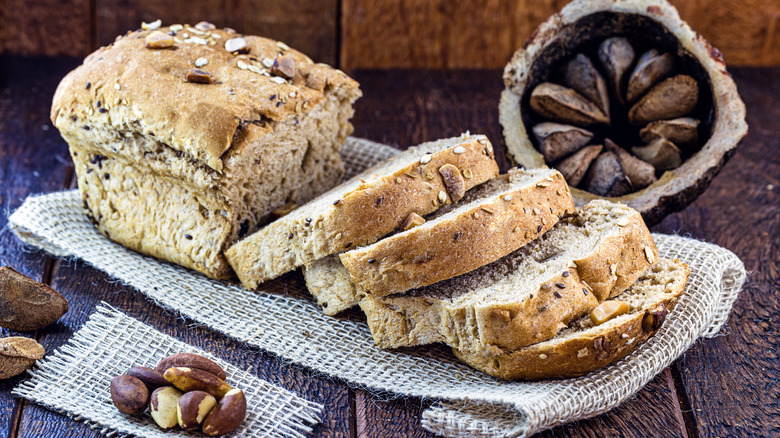 Brazil nut bread on burlap