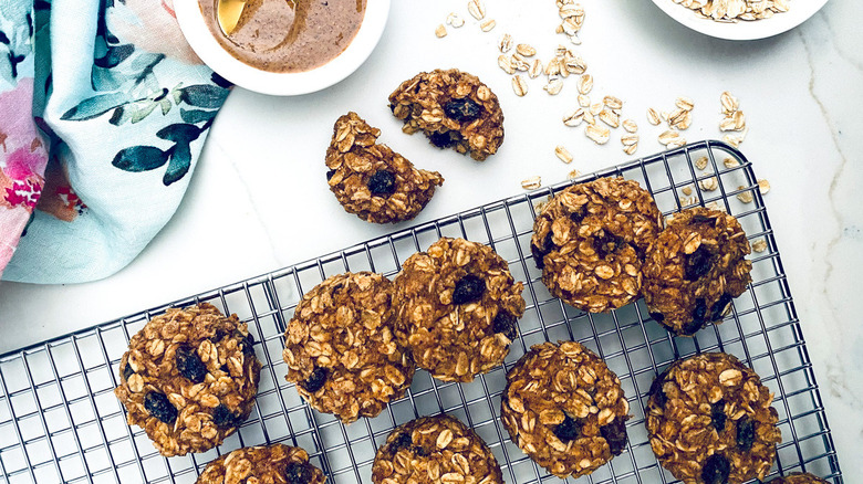 oatmeal cookies on wire rack