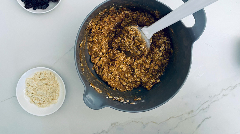 oatmeal cookie dough in bowl