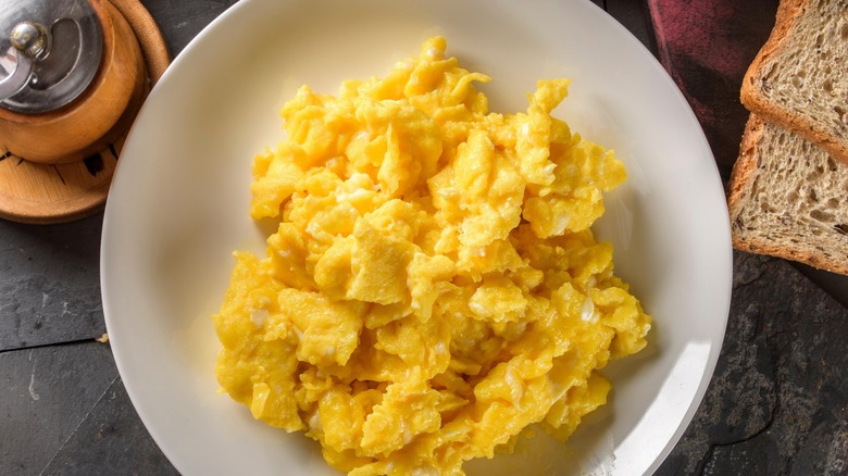 Plate of scrambled eggs