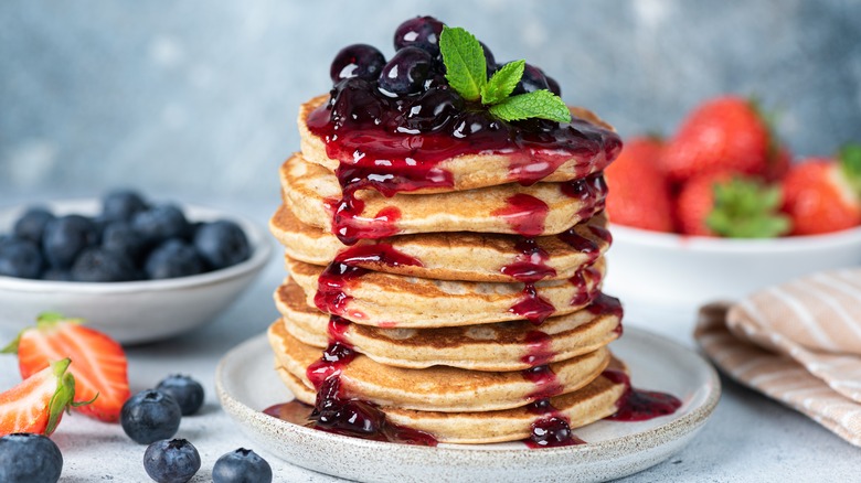 A stack of oatmeal pancakes