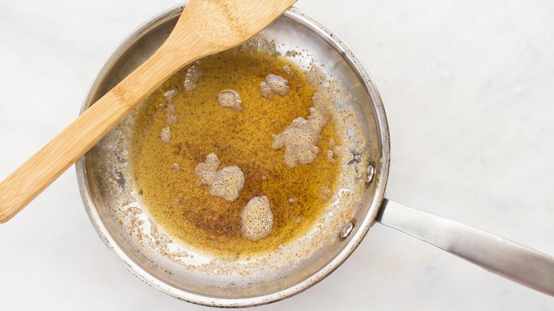 Brown butter in a skillet