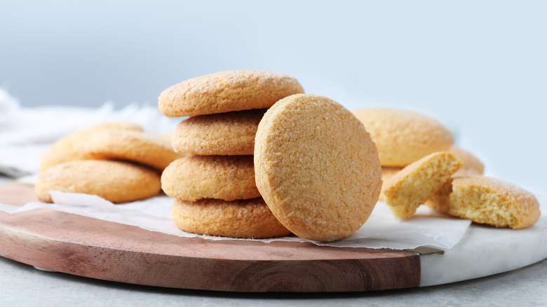 Sugar cookies on serving board