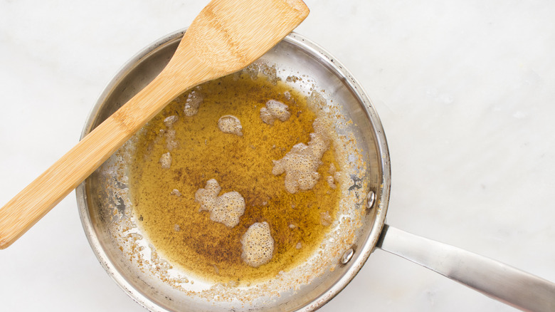 Brown butter in a skillet