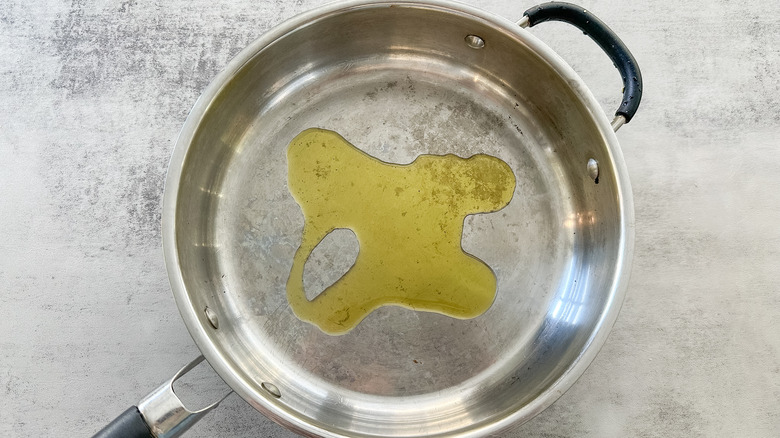 oil in skillet