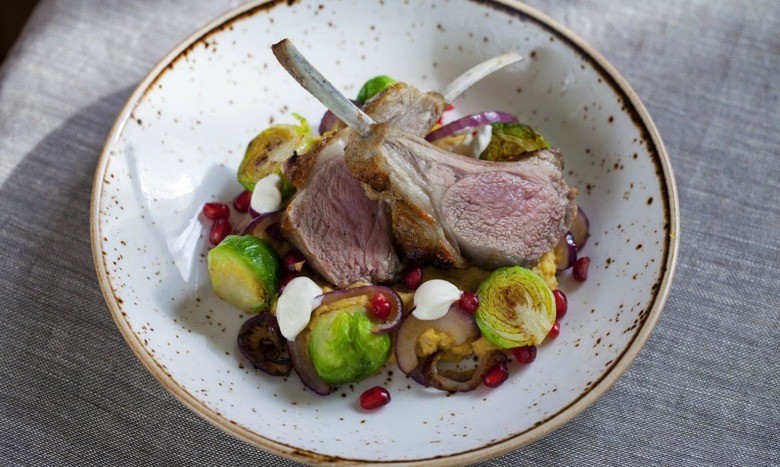 Brussel Sprouts with Crispy Lamb Belly