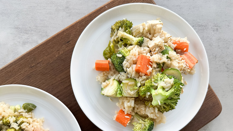 brussels sprouts and tofu bake