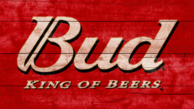 close up of old bud sign