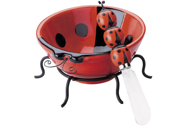 2. Ladybug Serving Bowl and Spreader