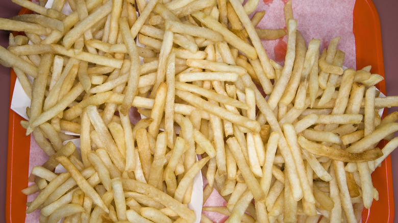 A large serving of french fries