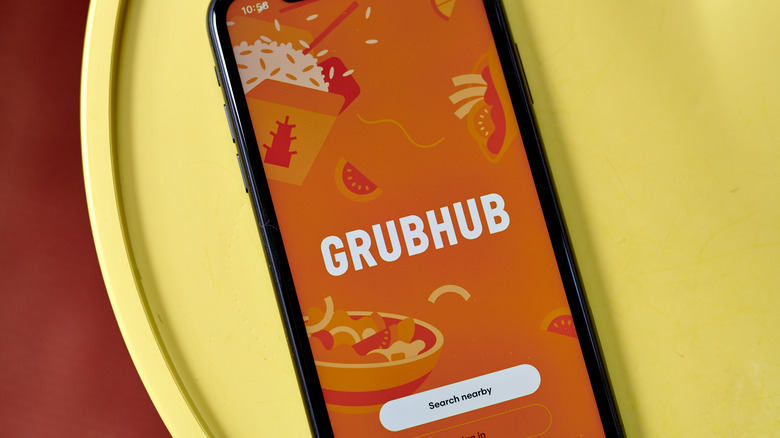 Grubhub logo on smartphone