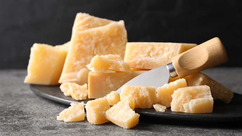 Parmesan cheese pieces