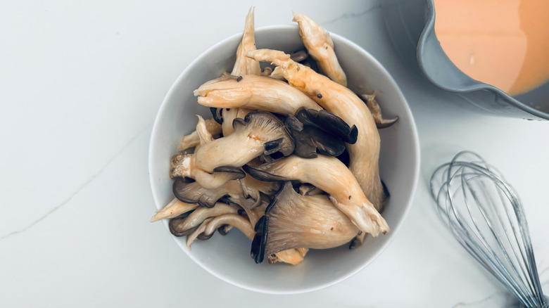 marinated mushrooms in bowl