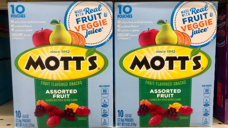 Boxes of Mott's Fruit Snacks