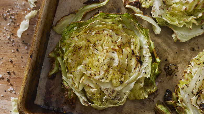 cabbage steaks on a plate