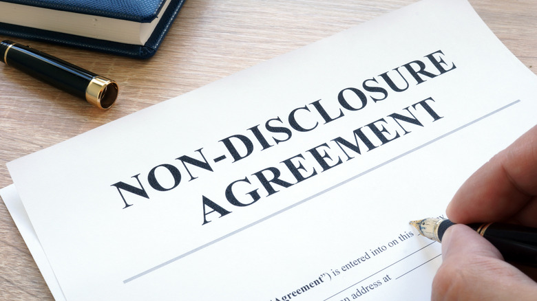 Person signing nondisclosure agreement