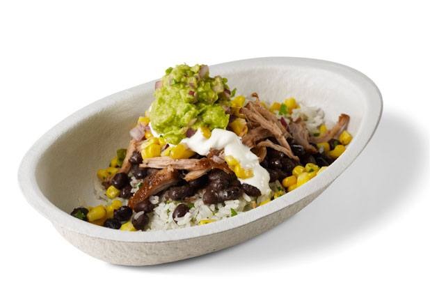 9) Chipotle, Burrito Bowl, Carnitas or Barbacoa, $6.65 (53.2 minutes)