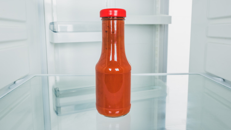 ketchup bottle in the fridge 