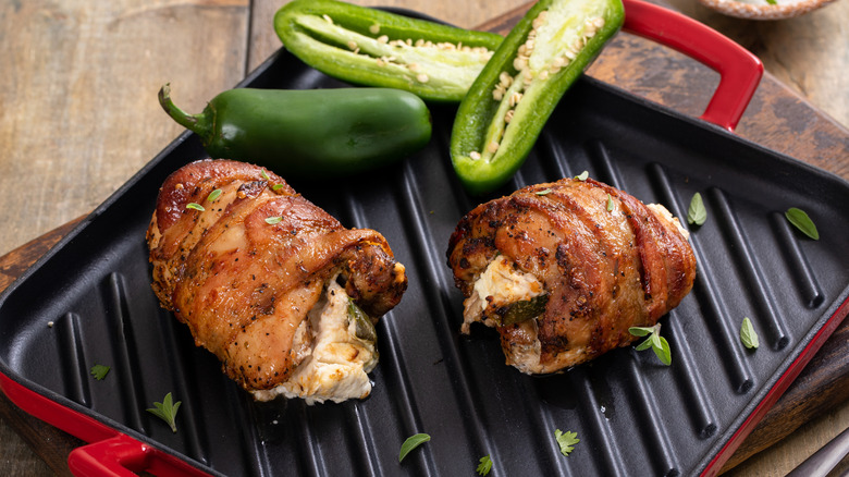 grilled bacon-wrapped chicken breast