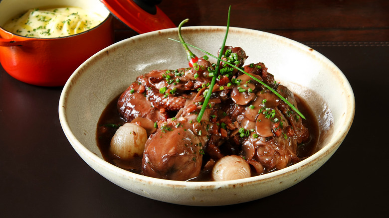 plate of coq au vin