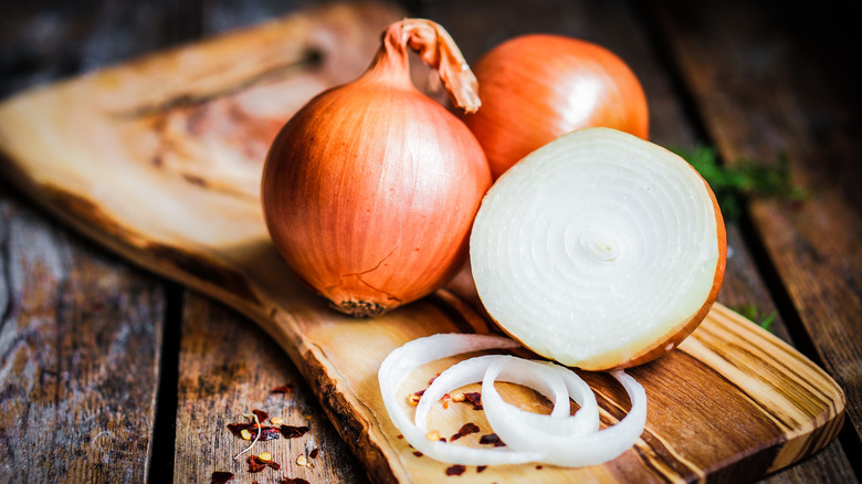 onion sliced in half to reveal insides