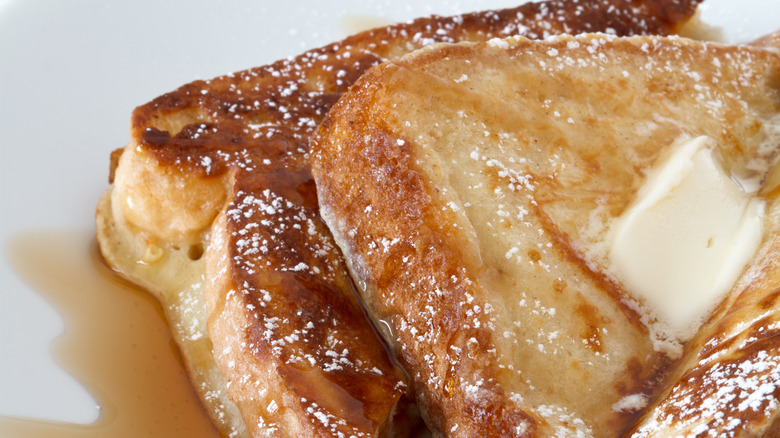 French toast with butter and syrup