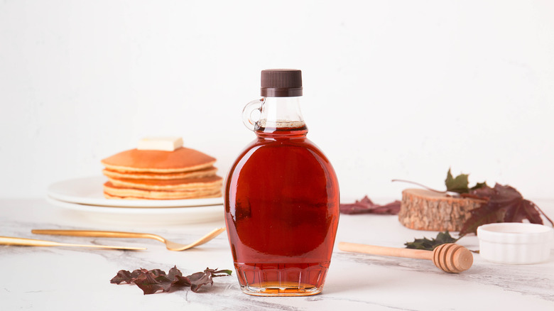 bottle of maple syrup