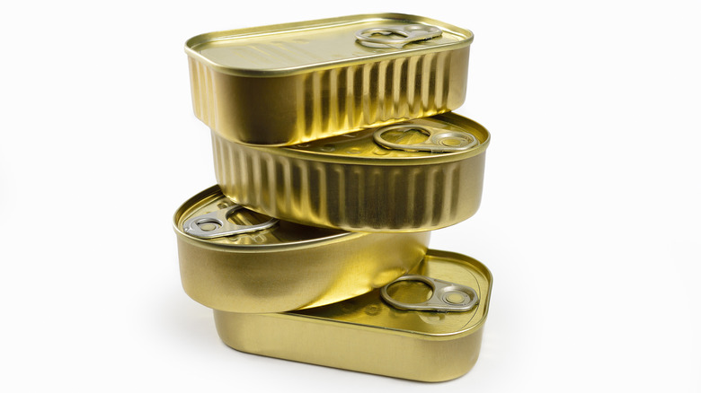 gold seafood tins