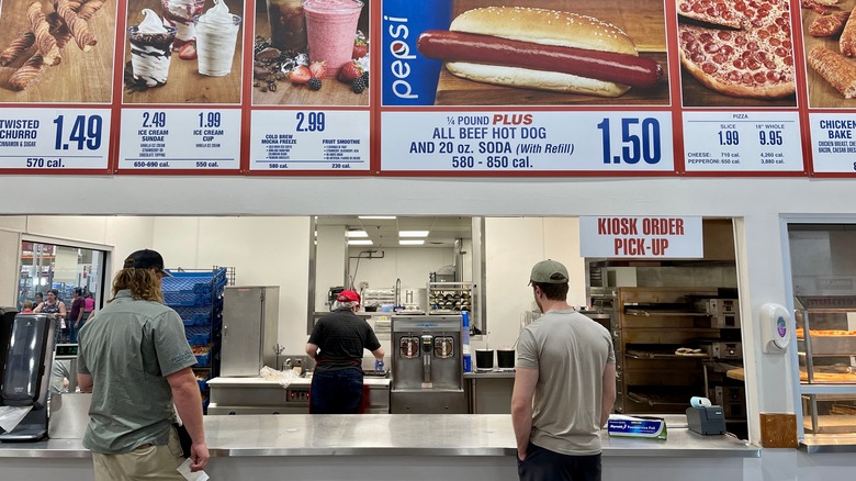 People ordering at a costco food court