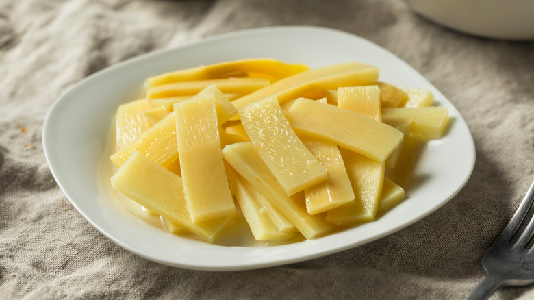 Bamboo shoots in a bowl