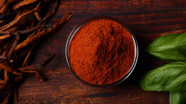 A small bowl of chili powder