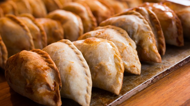 A tray of empanadas