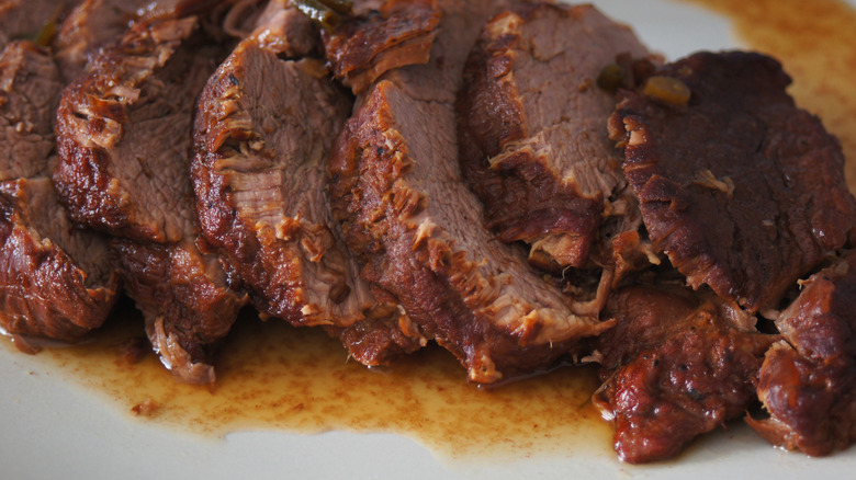 Camel meat on a plate