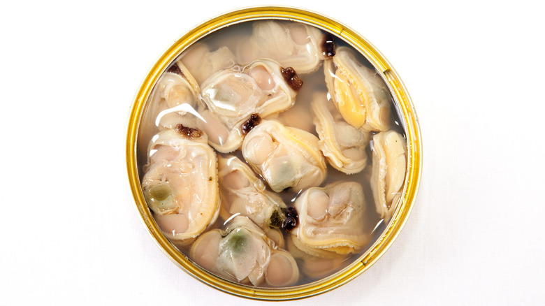 canned clams in open can