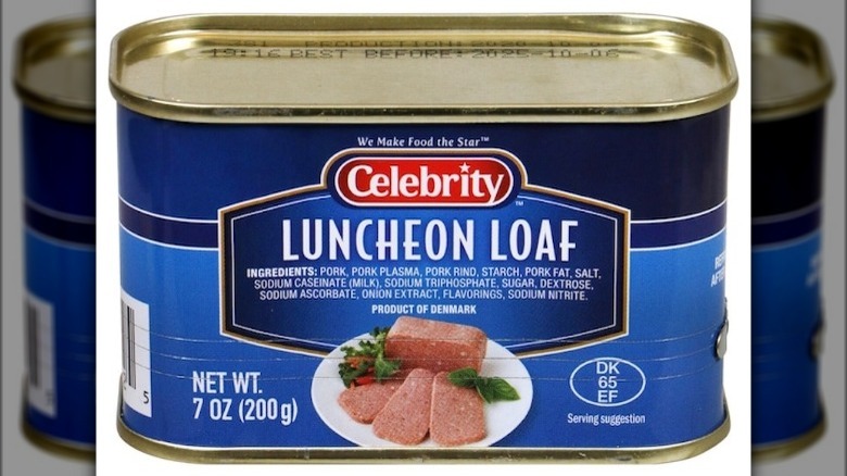 Celebrity luncheon loaf canned 