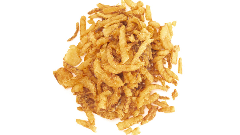 Pile of canned fried onions