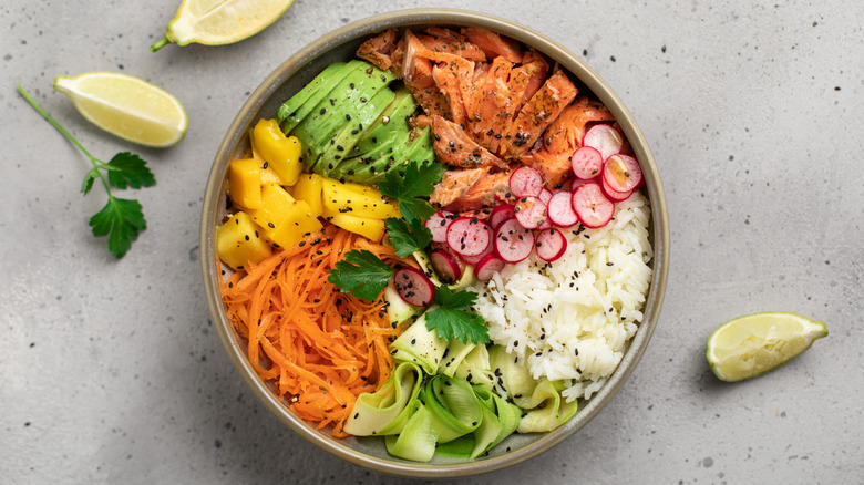 salmon rice bowl