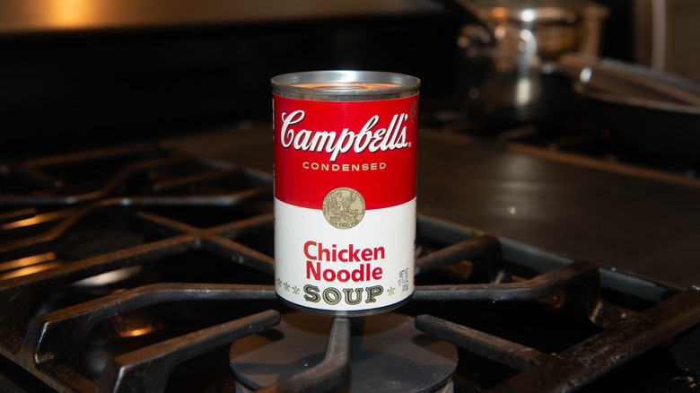 Tinned Campbells chicken noodle soup