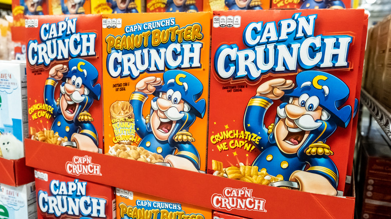 boxes of Cap'n Crunch cereal