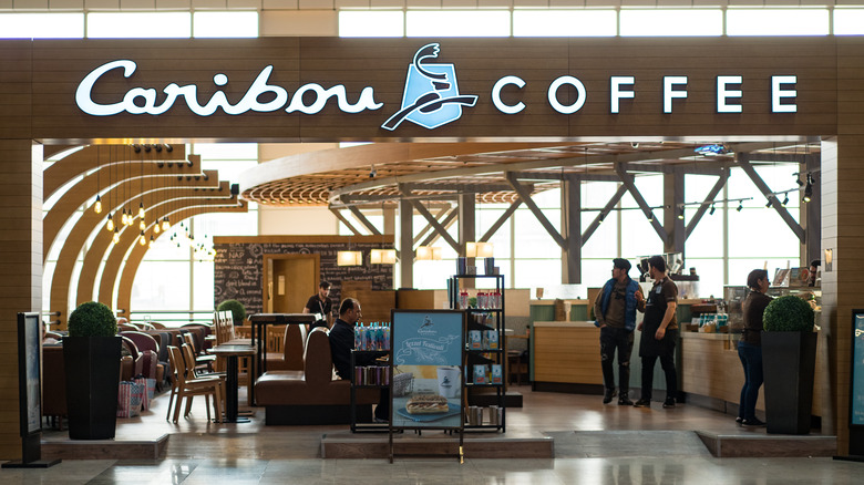 The exterior of a Caribou Coffee