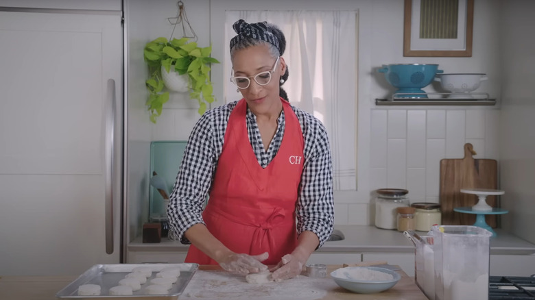 carla hall making biscuits