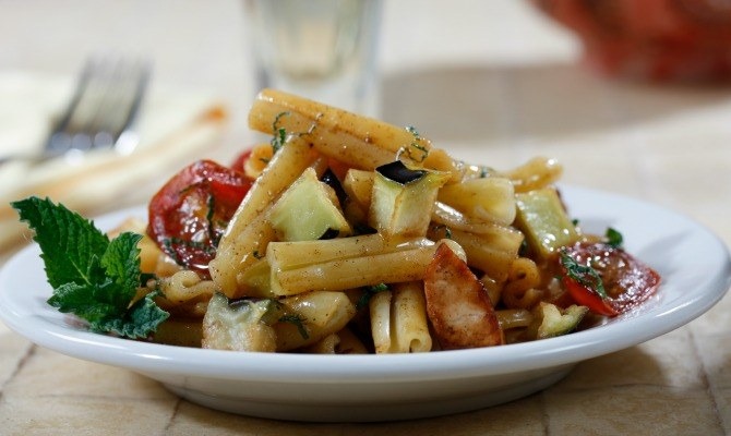 Casarecce with Swordfish and Eggplant