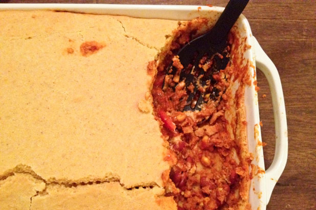 Vegan Chili and Cornbread Casserole