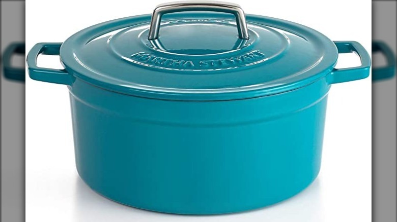 teal martha stewart enamel pot